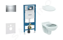 GEBERIT - Duofix Set předstěnové instalace, klozet Alpha se sedátkem, tlačítko Sigma30, chrom (111.300.00.5 NR6)