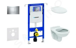 GEBERIT - Duofix Set předstěnové instalace, klozet Alpha se sedátkem, tlačítko Sigma30, chrom (111.355.00.5 NR6)