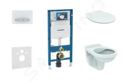 GEBERIT - Duofix Set předstěnové instalace, klozet Alpha se sedátkem, tlačítko Sigma50, alpská bílá (111.300.00.5 ND8)