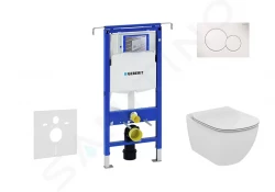 GEBERIT - Duofix Set předstěnové instalace, klozetu a sedátka Ideal Standard Tesi, tlačítka Sigma01, alpská bílá (111.355.00.5 NF1)