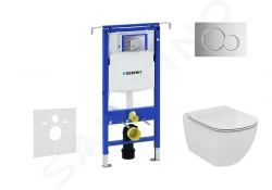 GEBERIT - Duofix Set předstěnové instalace, klozetu a sedátka Ideal Standard Tesi, tlačítka Sigma01, Aquablade, SoftClose, lesklý chrom (111.355.00.5 NU2)