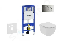 GEBERIT - Duofix Set předstěnové instalace, klozetu a sedátka Ideal Standard Tesi, tlačítka Sigma01, Rimless, SoftClose, lesklý chrom (111.355.00.5 NE2)