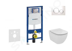 GEBERIT - Duofix Set předstěnové instalace, klozetu a sedátka Ideal Standard Tesi, tlačítka Sigma20, bílá/chrom (111.300.00.5 NF4)