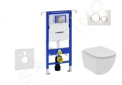 GEBERIT - Duofix Set předstěnové instalace, klozetu a sedátka Ideal Standard Tesi, tlačítka Sigma20, Rimless, SoftClose, bílá/chrom (111.355.00.5 NE4)