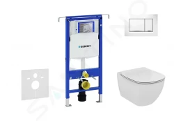 GEBERIT - Duofix Set předstěnové instalace, klozetu a sedátka Ideal Standard Tesi, tlačítka Sigma30, Aquablade, SoftClose, bílá/lesklý chrom (111.355.00.5 NU5)