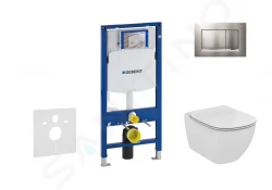 GEBERIT - Duofix Set předstěnové instalace, klozetu a sedátka Ideal Standard Tesi, tlačítka Sigma30, matný chrom/chrom (111.300.00.5 NF7)