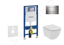 GEBERIT - Duofix Set předstěnové instalace, klozetu a sedátka Ideal Standard Tesi, tlačítka Sigma30, Rimless, SoftClose, lesklý chrom/chrom mat (111.300.00.5 NE6)