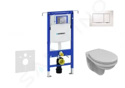 GEBERIT - Duofix Set předstěnové instalace, klozetu a sedátka Villeroy & Boch, tlačítka Sigma30, DirectFlush, SoftClose, CeramicPlus, bílá/chrom (111.355.00.5 NB5)