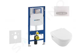 GEBERIT - Duofix Set předstěnové instalace, klozetu a sedátka Villeroy & Boch, tlačítka Sigma50, DirectFlush, SoftClose, CeramicPlus, alpská bílá (111.300.00.5 NB8)