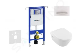 GEBERIT - Duofix Set předstěnové instalace, klozetu a sedátka Villeroy & Boch, tlačítka Sigma50, DirectFlush, SoftClose, CeramicPlus, alpská bílá (111.355.00.5 NB8)