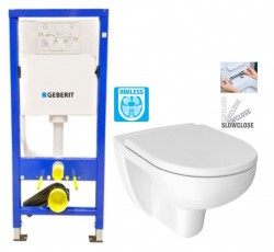 GEBERIT DuofixBasic bez tlačítka + WC JIKA LYRA PLUS RIMLESS + SEDÁTKO DURAPLAST SLOWCLOSE (458.103.00.1 X LY2)