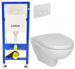 GEBERIT DuofixBasic s bílým tlačítkem DELTA50 + WC JIKA LYRA PLUS + SEDÁTKO DURAPLAST (458.103.00.1 50BI LY6)