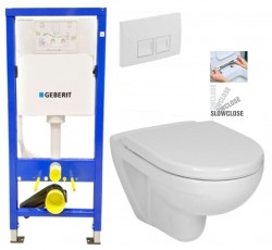 GEBERIT DuofixBasic s bílým tlačítkem DELTA50 + WC JIKA LYRA PLUS + SEDÁTKO DURAPLAST SLOWCLOSE (458.103.00.1 50BI LY5)