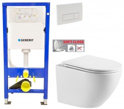 GEBERIT DuofixBasic s bílým tlačítkem DELTA51 + WC INVENA LIMNOS WITH SOFT, včetně soft/close sedátka (458.103.00.1 51BI LI1)