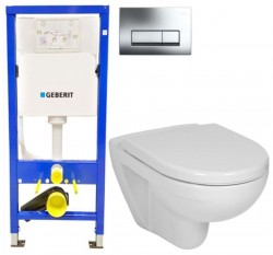 GEBERIT DuofixBasic s chromovým tlačítkem DELTA51 + WC JIKA LYRA PLUS + SEDÁTKO DURAPLAST (458.103.00.1 51CR LY6)