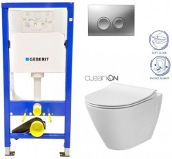 GEBERIT DuofixBasic s matným tlačidlom DELTA21 + WC CERSANIT CLEANON CITY (458.103.00.1 21MA CI1)