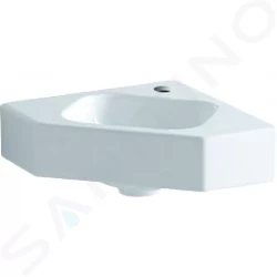 GEBERIT - iCon Rohové umývátko bez přepadu, 460 x330 mm, bílá (124729000)