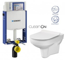 GEBERIT KOMBIFIX ECO, nádržka UP 320 bez tlačítka + WC CERSANIT CITY NEW CLEANON + WC SEDÁTKO SLIM (110.302.00.5 CI2)