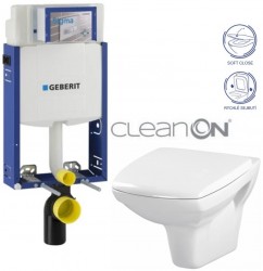 GEBERIT KOMBIFIX ECO, nádržka UP 320 bez tlačítka + WC CERSANIT CLEANON CARINA + SEDÁTKO (110.302.00.5 CA2)