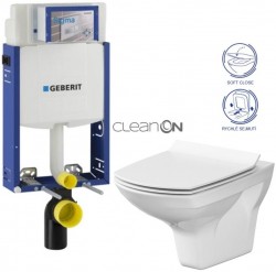 GEBERIT KOMBIFIX ECO, nádržka UP 320 bez tlačítka + WC CERSANIT CLEANON CARINA + SEDÁTKO (110.302.00.5 CA3)