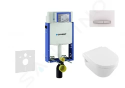 GEBERIT - Kombifix Modul pro závěsné WC s tlačítkem Sigma50, alpská bílá + Villeroy Boch - WC a sedátko, DirectFlush, SoftClose, CeramicPlus (110.302.00.5 NB8)