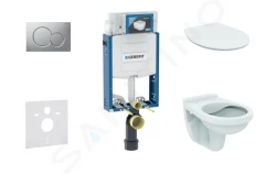 GEBERIT - Kombifix Set předstěnové instalace, klozet Alpha se sedátkem, tlačítko Sigma01, matný chrom (110.302.00.5 ND3)