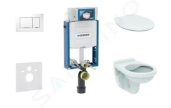 GEBERIT - Kombifix Set předstěnové instalace, klozet Alpha se sedátkem, tlačítko Sigma30, chrom (110.302.00.5 ND6)