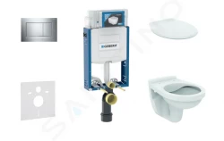 GEBERIT - Kombifix Set předstěnové instalace, klozet Alpha se sedátkem, tlačítko Sigma30, chrom (110.302.00.5 NR6)