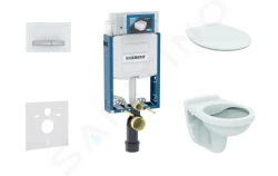 GEBERIT - Kombifix Set předstěnové instalace, klozet Alpha se sedátkem, tlačítko Sigma50, alpská bílá (110.302.00.5 ND8)