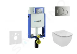 GEBERIT - Kombifix Set předstěnové instalace, klozetu a sedátka Ideal Standard Tesi, tlačítka Sigma01, lesklý chrom (110.302.00.5 NF2)