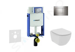 GEBERIT - Kombifix Set předstěnové instalace, klozetu a sedátka Ideal Standard Tesi, tlačítka Sigma30, Rimless, SoftClose, lesklý chrom/chrom mat (110.302.00.5 NE6)