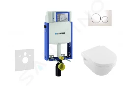 GEBERIT - Kombifix Set předstěnové instalace, klozetu a sedátka Villeroy & Boch, tlačítka Sigma20, DirectFlush, SoftClose, CeramicPlus, bílá/chrom (110.302.00.5 NB4)