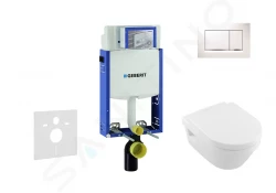 GEBERIT - Kombifix Set předstěnové instalace, klozetu a sedátka Villeroy & Boch, tlačítka Sigma30, DirectFlush, SoftClose, CeramicPlus, bílá/lesklý chrom (110.302.00.5 NB5)