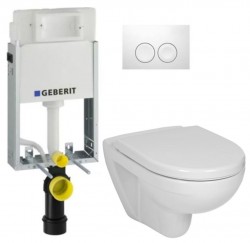 GEBERIT KOMBIFIXBasic vč. bílého tlačítka DELTA 21 + WC JIKA LYRA PLUS + SEDÁTKO DURAPLAST (110.100.00.1 21BI LY6)