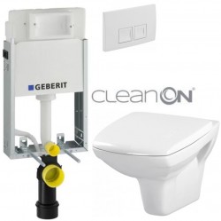 GEBERIT KOMBIFIXBasic vč. bílého  tlačítka DELTA 50 + WC CERSANIT CLEANON CARINA  + SEDÁTKO (110.100.00.1 50BI CA1)