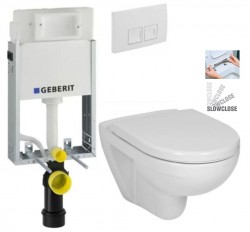 GEBERIT KOMBIFIXBasic vč. bílého  tlačítka DELTA 50 + WC JIKA LYRA PLUS + SEDÁTKO DURAPLAST SLOWCLOSE (110.100.00.1 50BI LY5)