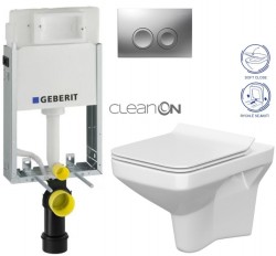 GEBERIT KOMBIFIXBasic vč. matného tlačítka DELTA 25 + WC CERSANIT CLEANON COMO + SEDÁTKO (110.100.00.1 21MA CO1)