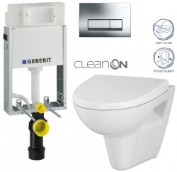 GEBERIT KOMBIFIXBasic vr. chrómového tlačidla DELTA 51 + WC CERSANIT CLEANON PARVA + SEDADLO (110.100.00.1 51CR PA1)