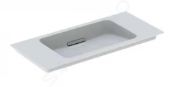 GEBERIT - ONE Umyvadlo nábytkové 900x400x130 mm, skrytý přepad, bez otvoru pro baterii, vodorovný odtok, KeraTect, bílá (500.395.01.2)