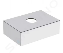 GEBERIT - VariForm Umyvadlová skříňka, 750x510x235 mm, 1 zásuvka a zápachová uzávěrka, lesklá bílá/matná bílá (501.159.00.1)