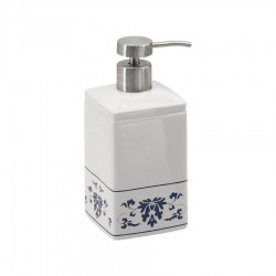 Gedy - CIXI dávkovač mýdla na postavení, porcelán, bílá/modrá (CX8189)