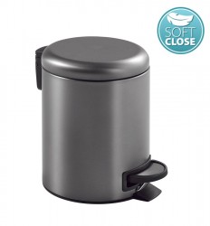 Gedy - POTTY odpadkový koš 3l, Soft Close, gun metal (320981)