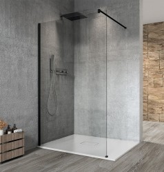 GELCO - VARIO BLACK jednodílná sprchová zástěna k instalaci ke stěně, čiré sklo, 900  (GX1290GX1014)