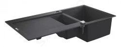 GROHE - Dřezy Kompozitní dřez K500 s automatickým odtokem, 1000x500 mm, granitová černá (31646AP0)