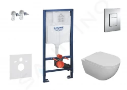 GROHE - Rapid SL Set předstěnové instalace, klozetu Oudee a sedátka softclose, tlačítko Skate Cosmopolitan, chrom (SANI11BA1100)