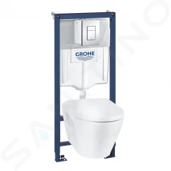 GROHE - Solido Set předstěnové instalace, klozetu a sedátka softclose, tlačítko Skate Cosmopolitan, chrom (39186000)