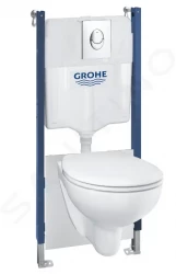 GROHE - Solido Set předstěnové instalace, klozetu Bau Ceramic a sedátka softclose, tlačítko Start, chrom (39419000)