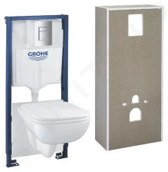 GROHE - Solido Set předstěnové instalace, klozetu Start Edge Ceramic a sedátka, softclose, rimless, tlačítka Even, chrom (36532000)