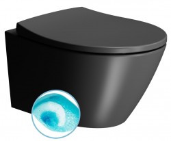 GSI - MODO závěsná WC mísa, Swirlflush, 37x52cm, černá dual-mat (981626)