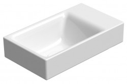 GSI - NUBES keramické umývátko 40x23cm, bez otvoru, pravé/levé, bílá ExtraGlaze (9636011)